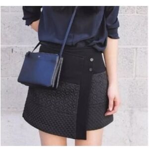 Cabi Mini Swathe Wrap Skirt Black Mixed Pattern Asymmetrical Size Medium